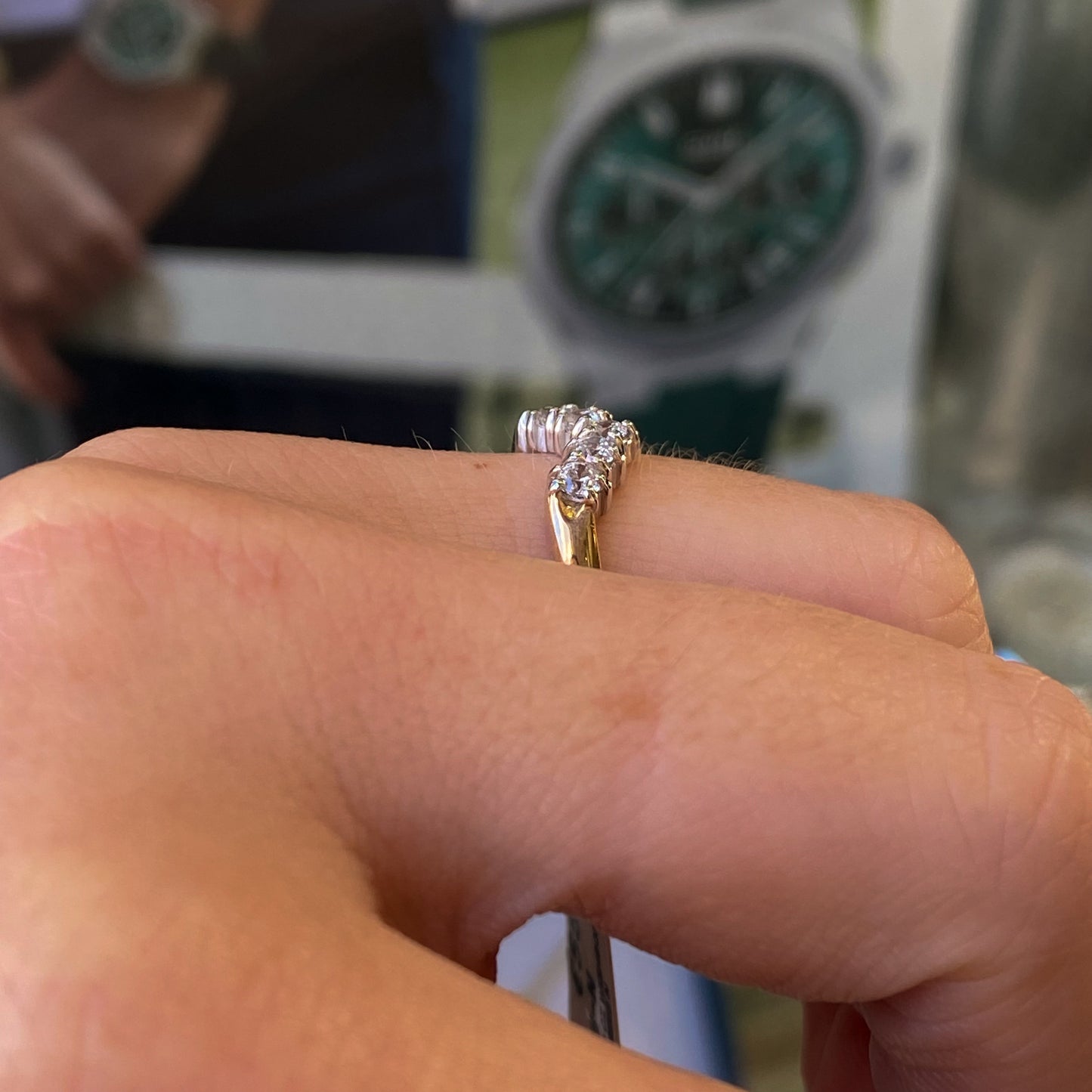 9ct Gold CZ Wishbone Eternity Ring - John Ross Jewellers