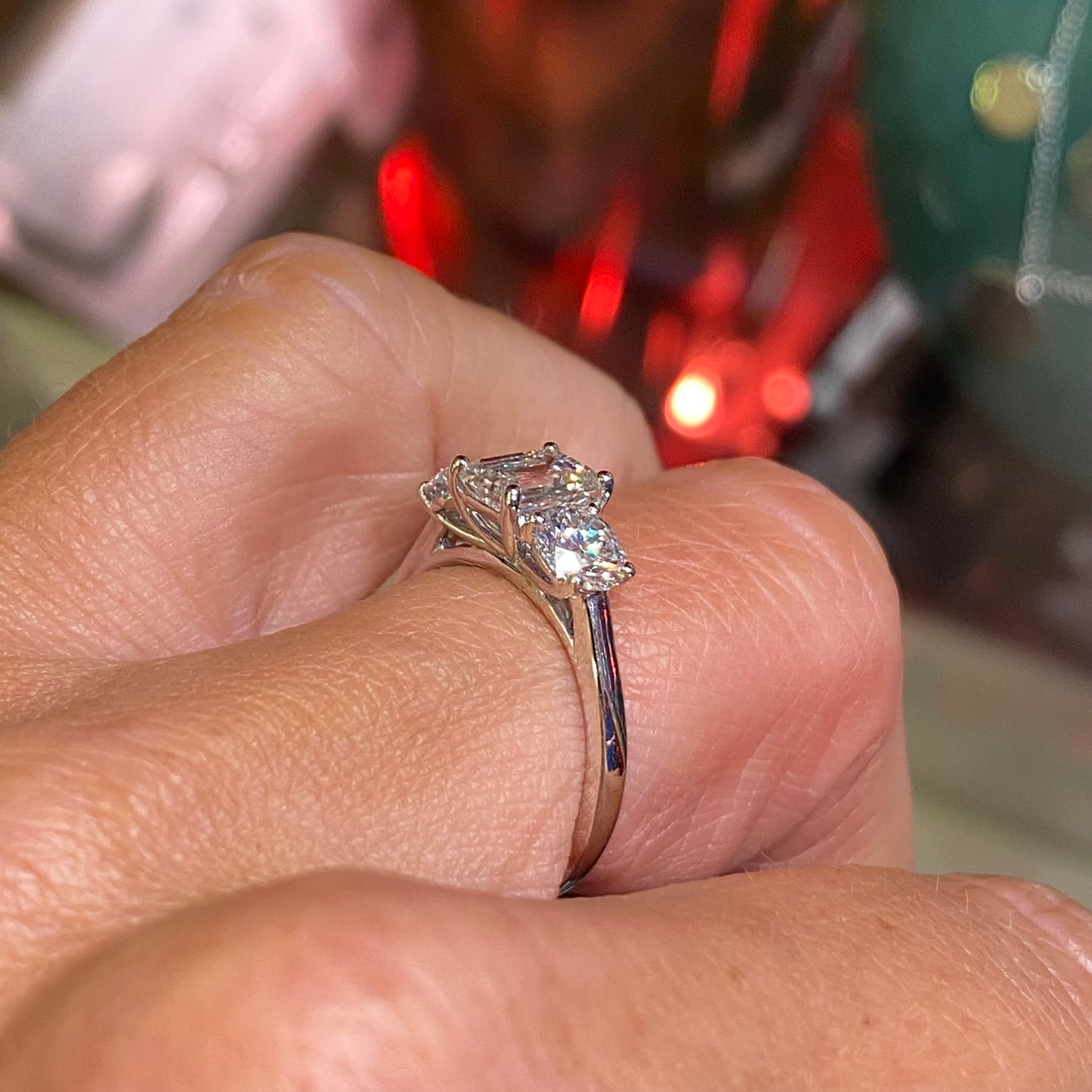 Platinum Trilogy Engagement Ring | Lab Grown