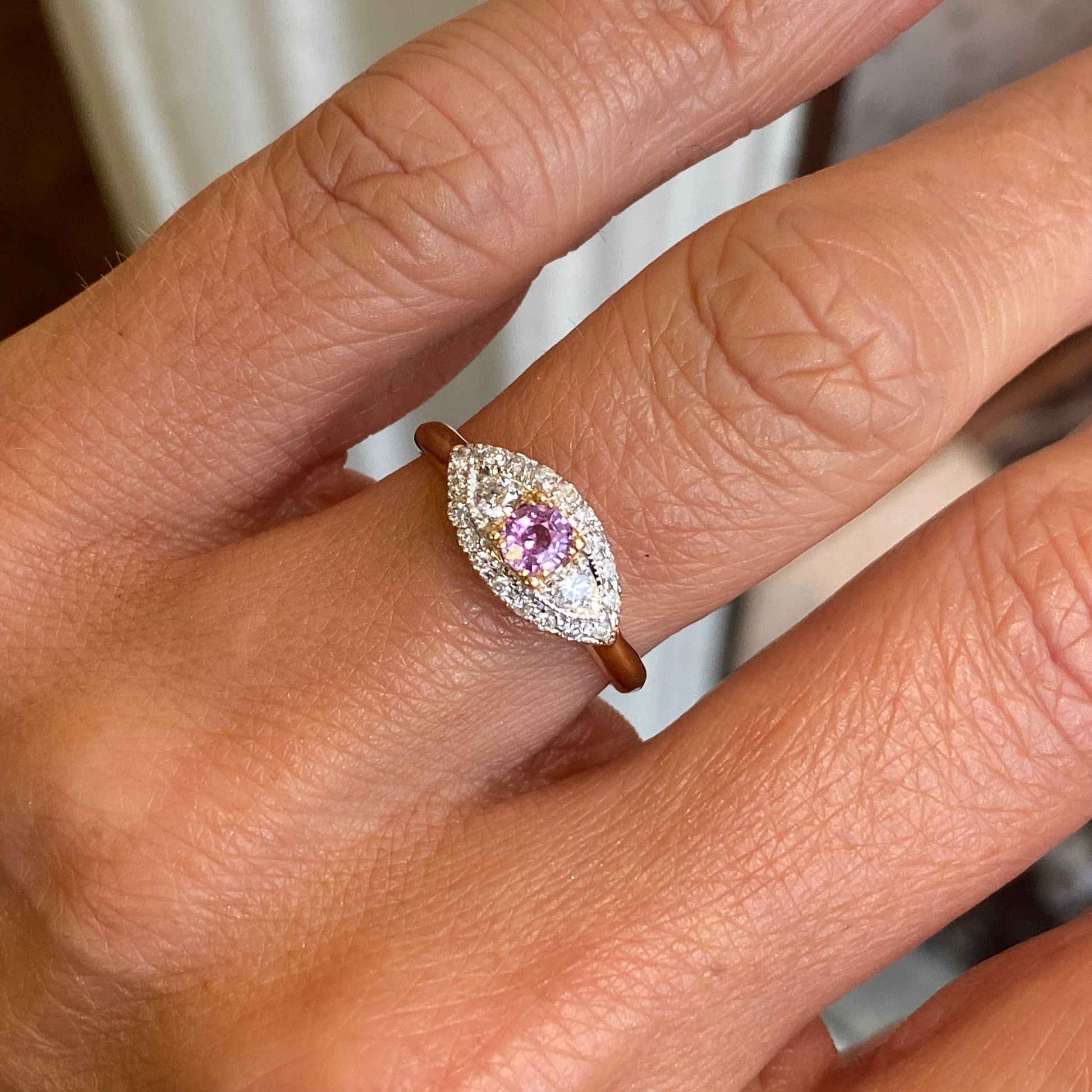 9ct Gold Pink Sapphire & Diamond Ring - John Ross Jewellers