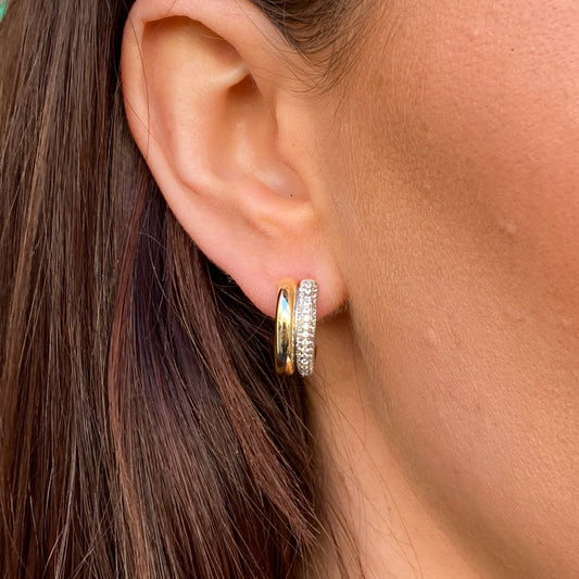 Sunshine CZ Hoop Earrings - John Ross Jewellers