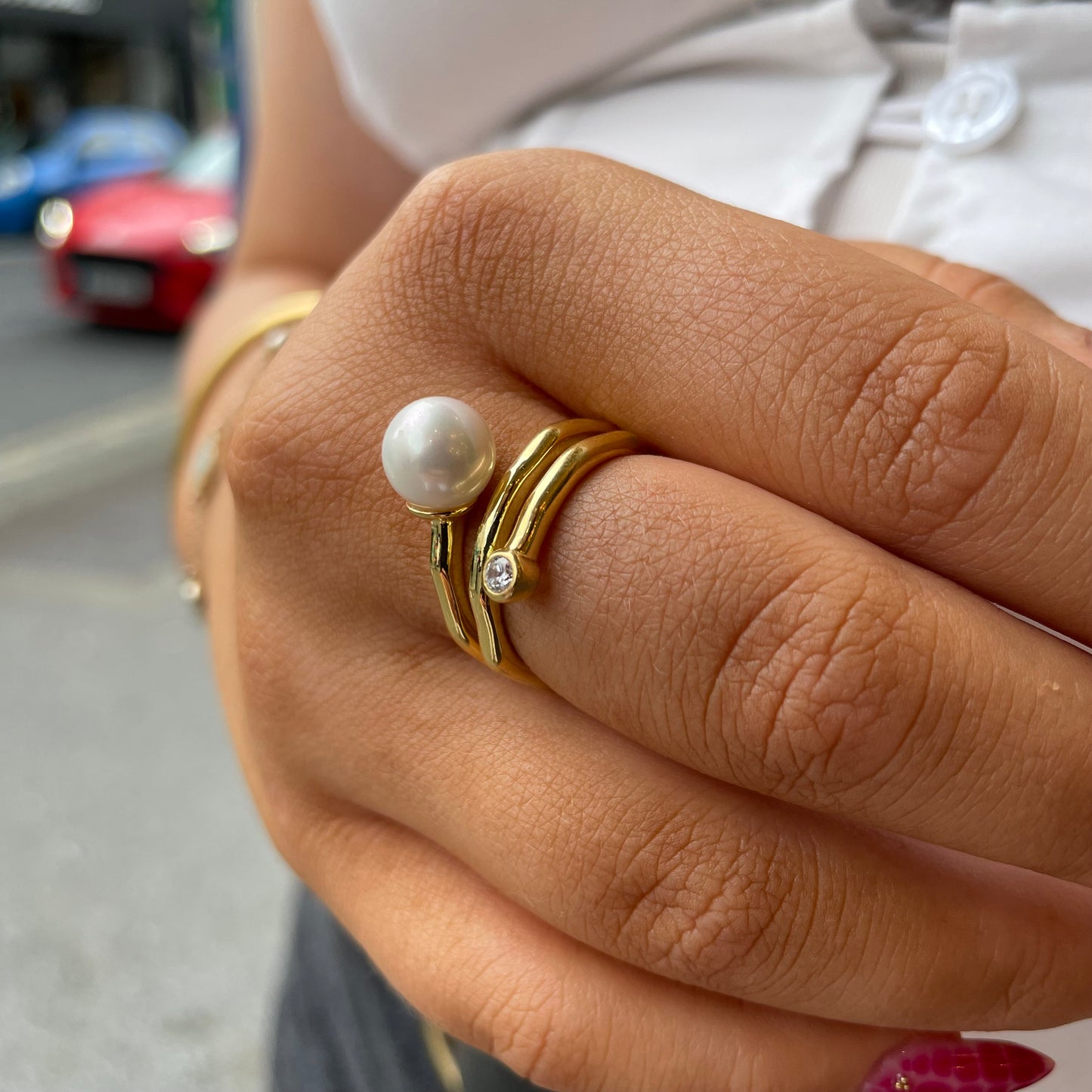 Sunshine Shell Pearl Wraparound Ring | 8mm - John Ross Jewellers