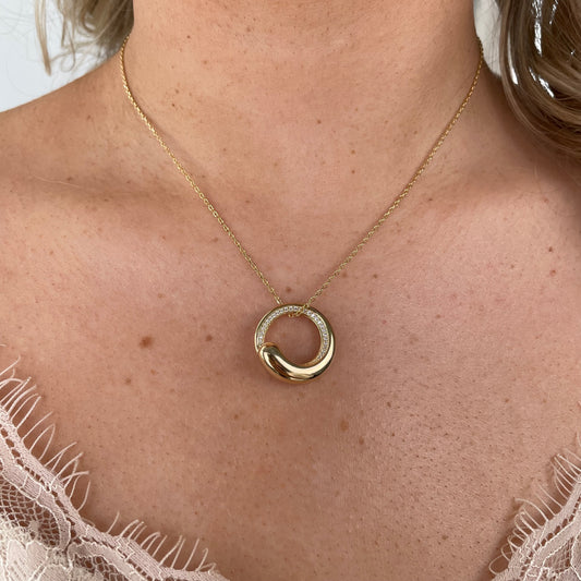 Sunshine CZ Open Circle Necklace