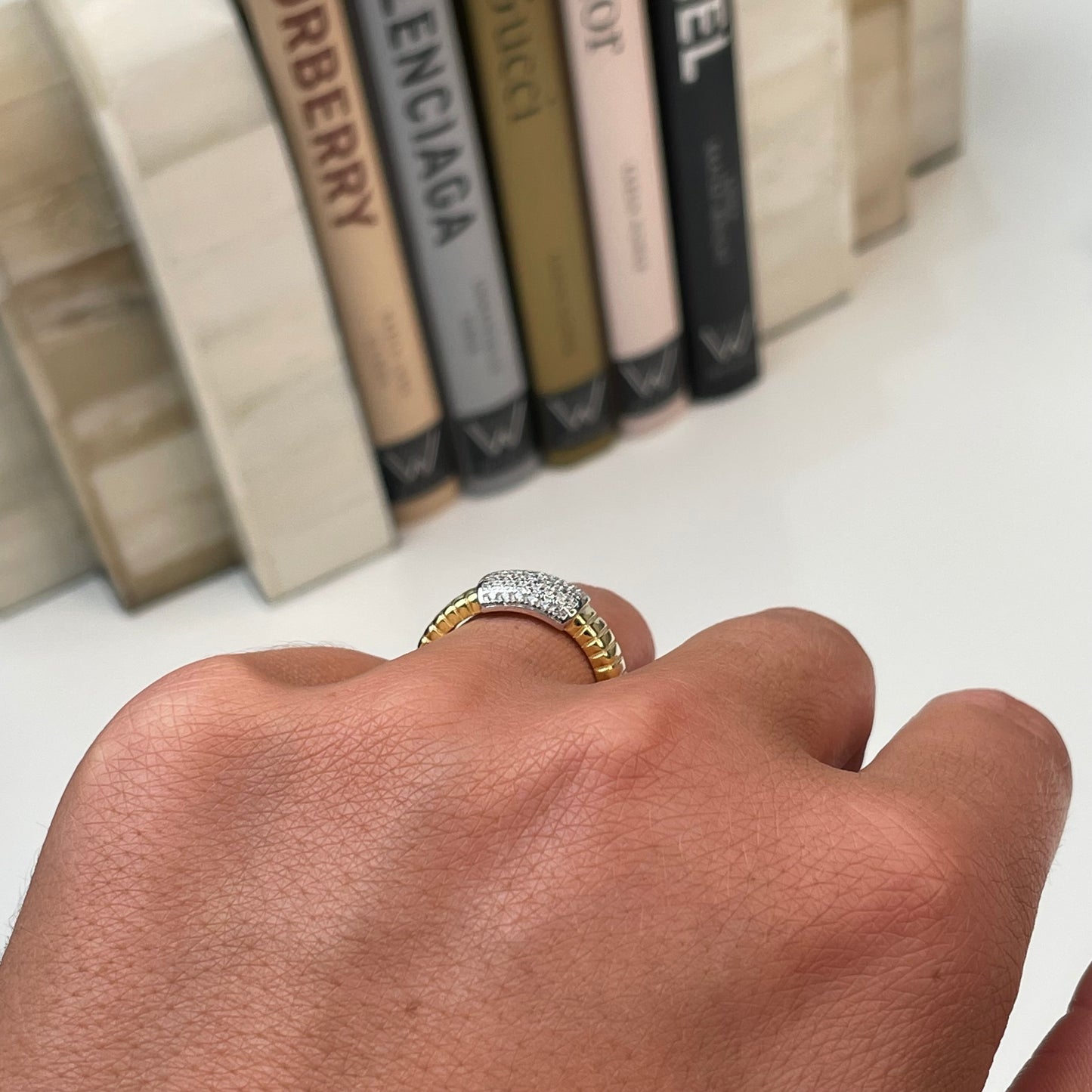 Sunshine CZ Gadroon Band Ring - John Ross Jewellers