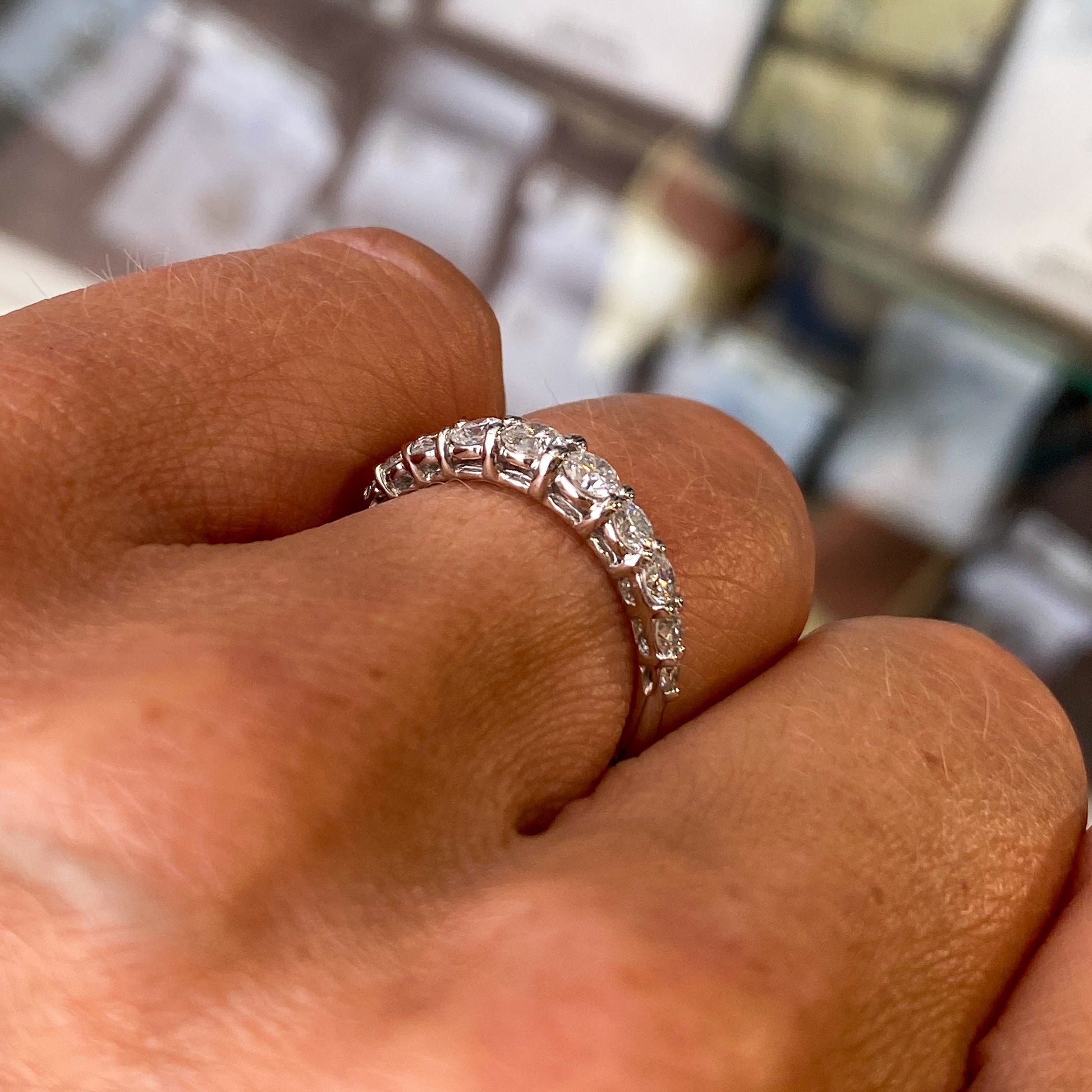 Platinum Graduated Diamond Eternity Ring | 0.81ct - John Ross Jewellers