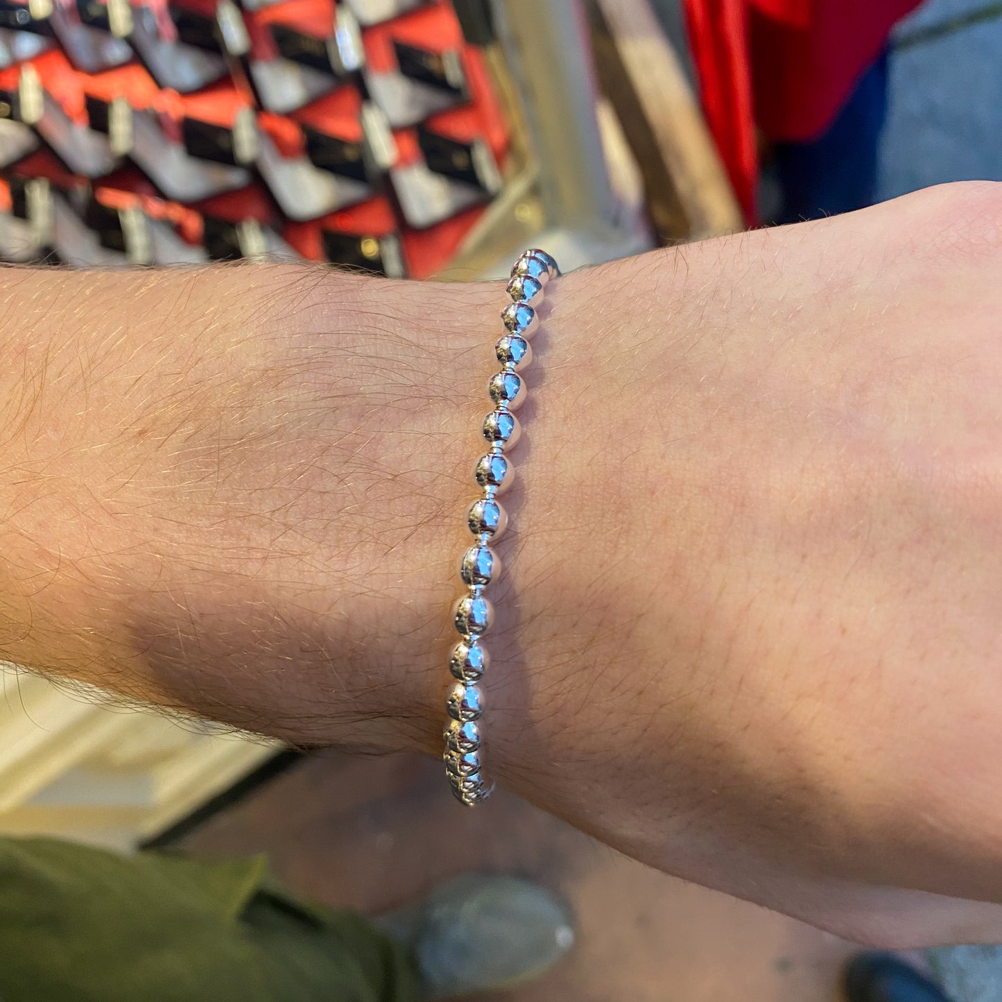 Silver Gents Beaded Bracelet - John Ross Jewellers