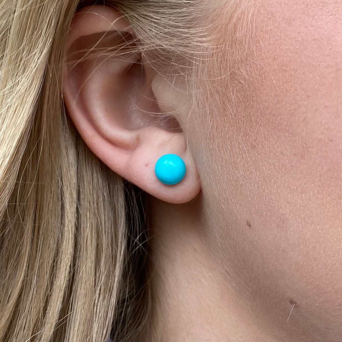 Sunshine Faux Turquoise Stud Earrings | 8mm