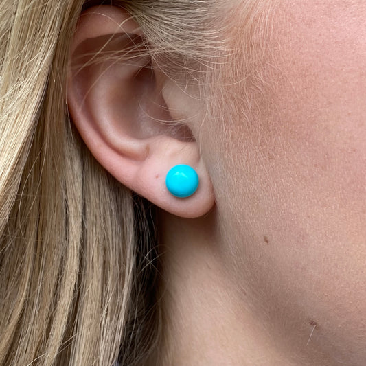 Sunshine Faux Turquoise Stud Earrings | 8mm