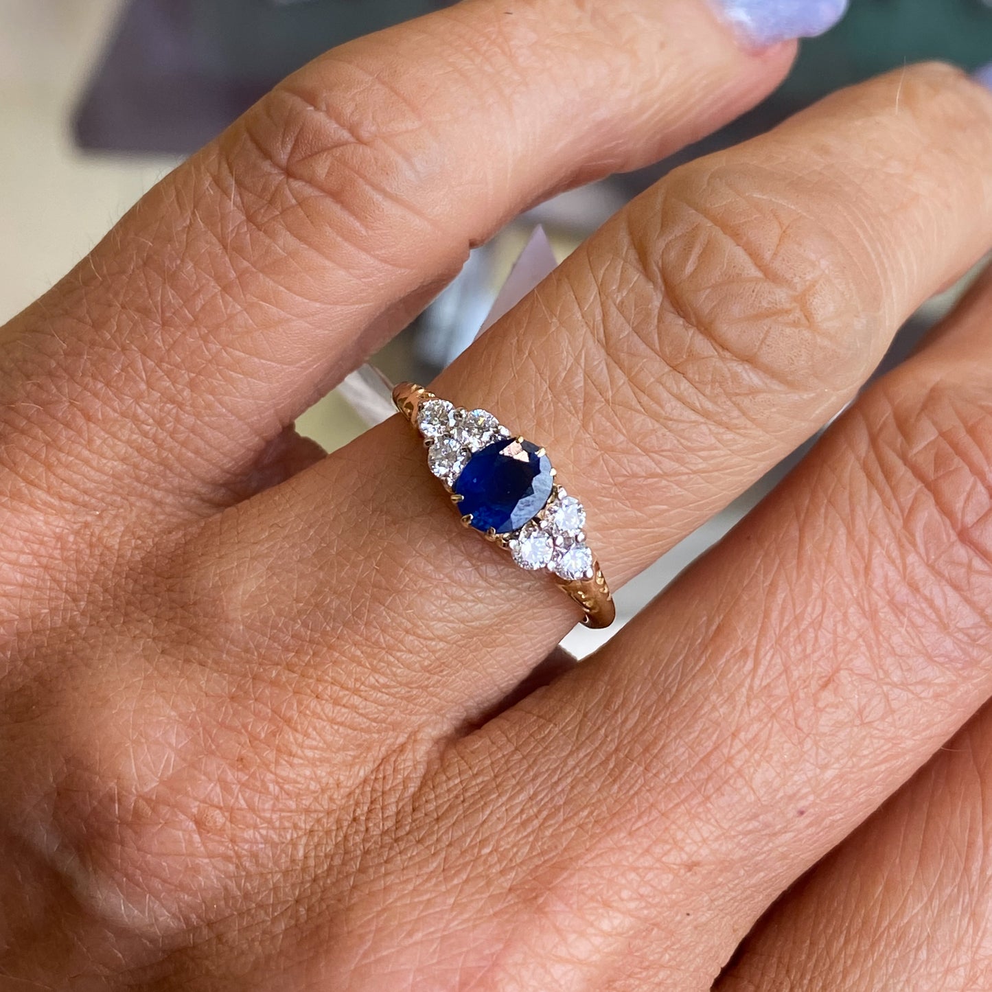 9ct Gold Sapphire & Diamond Ring
