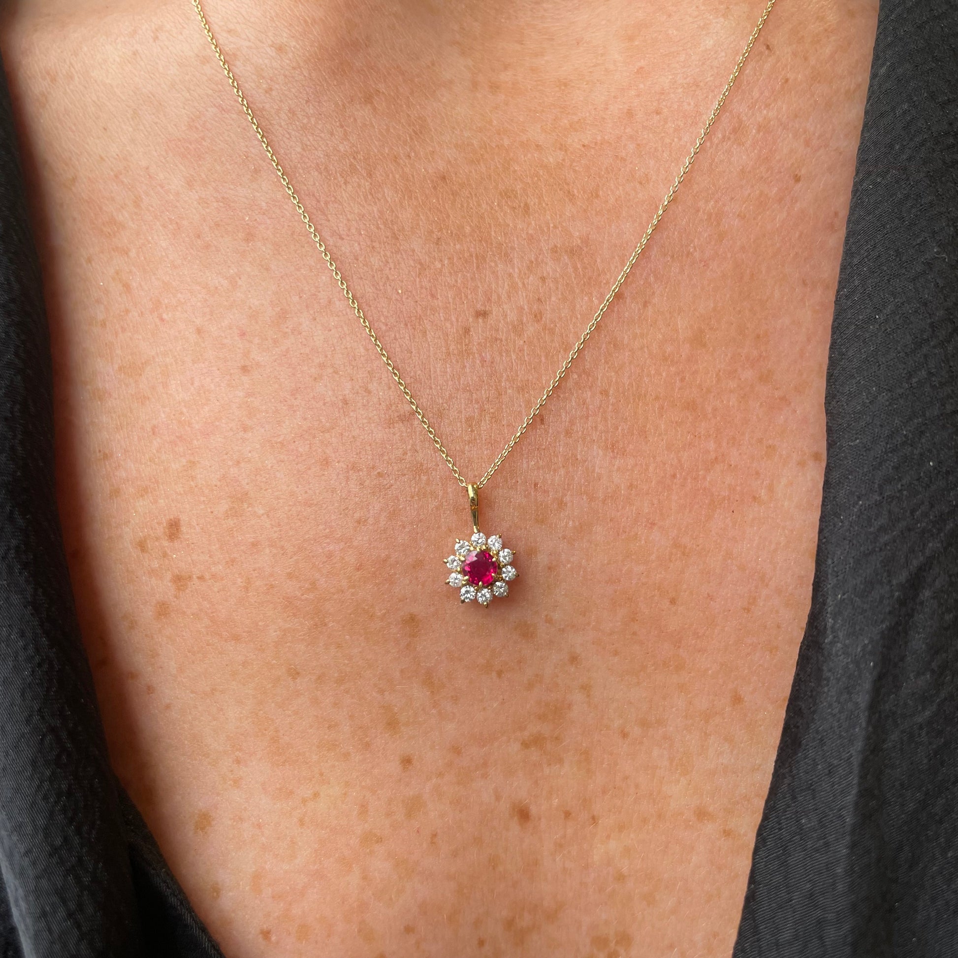18ct Gold Ruby & Diamond Necklace - John Ross Jewellers