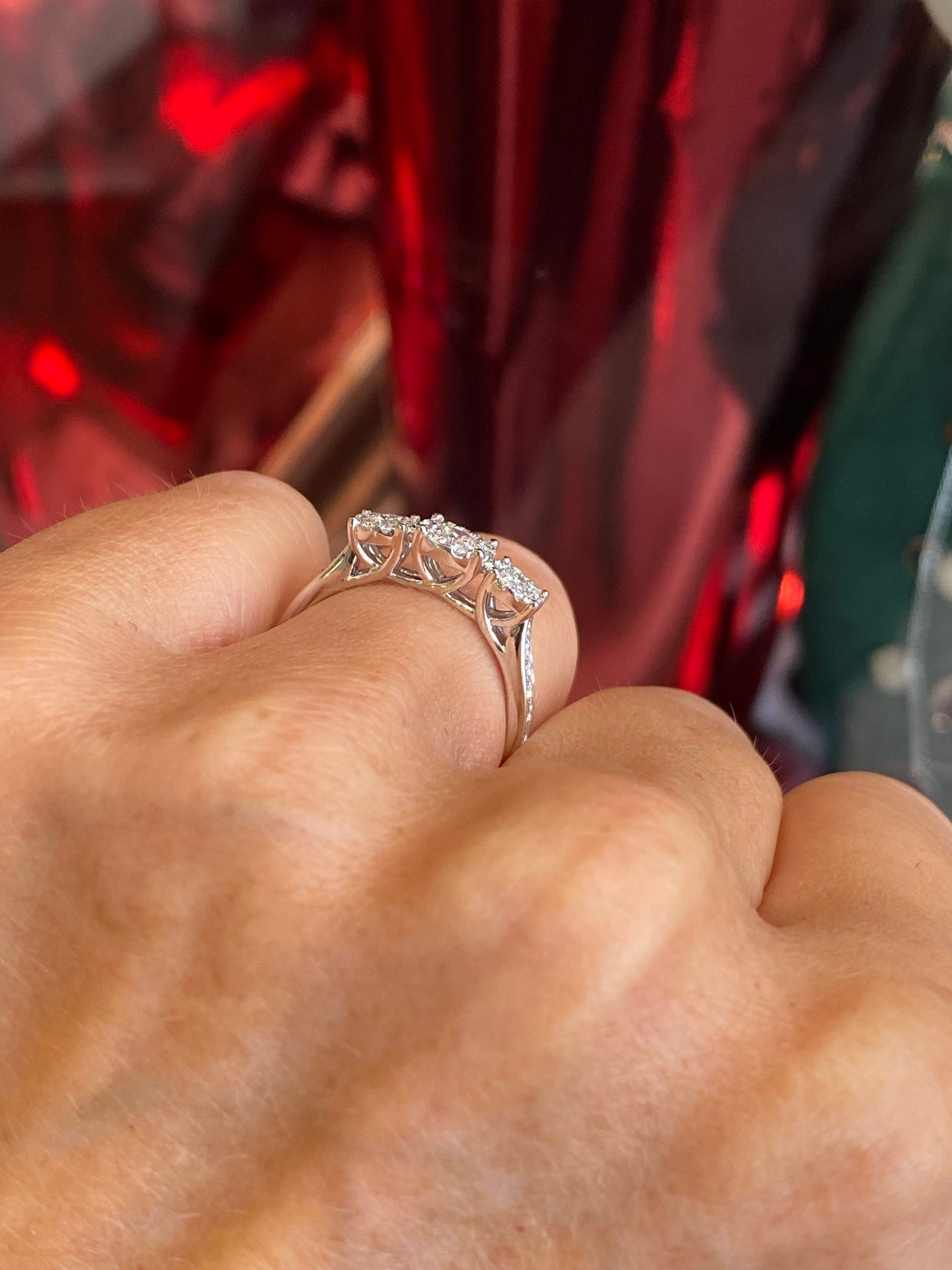 9ct Gold Trilogy Cluster Engagement Ring | 0.68ct