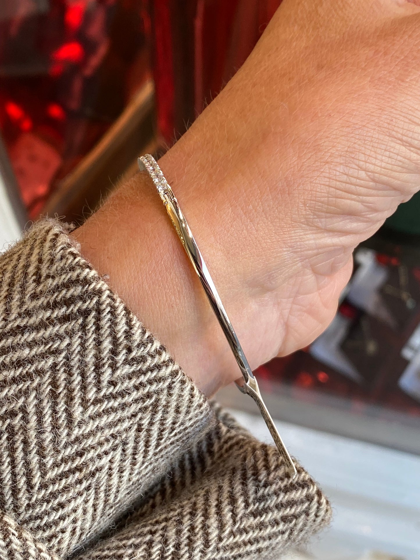 Platinum Lab Diamond Set Bangle | 2.00ct