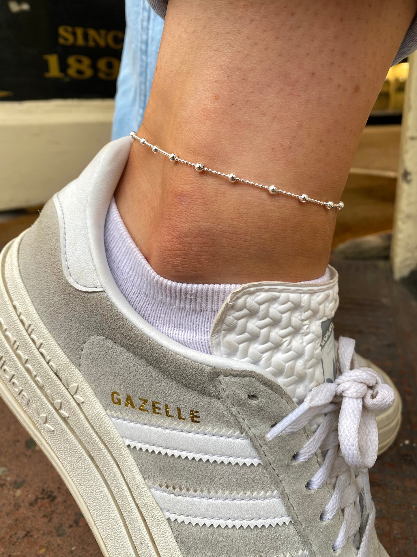 Silver Anklet - Beaded - John Ross Jewellers