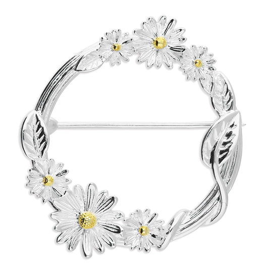 Silver Daisy Wreath Brooch - John Ross Jewellers