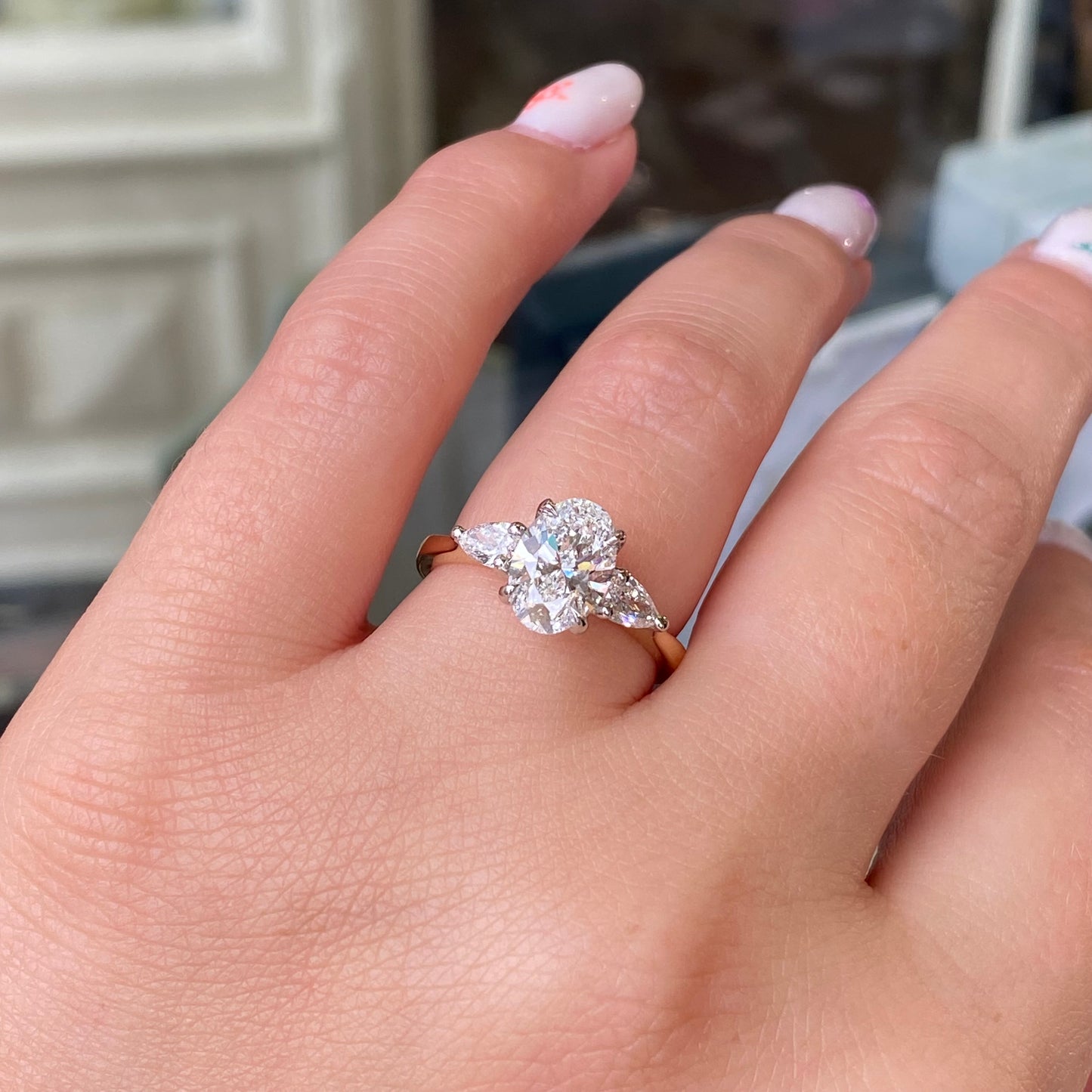 18ct Gold Trilogy Engagement Ring | Certificated Lab 1.84ct