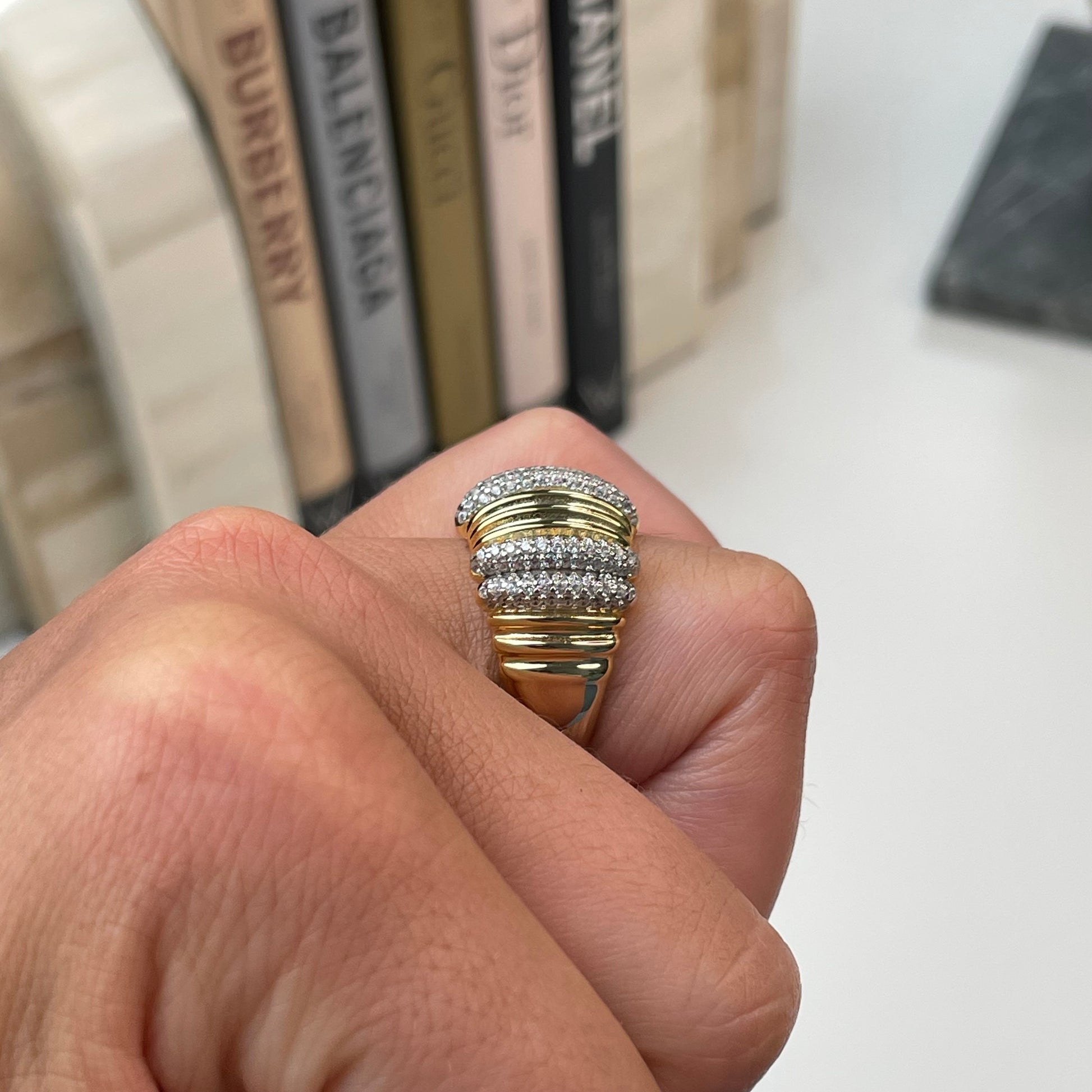 Sunshine CZ Trilogy Gadroon Ring - John Ross Jewellers