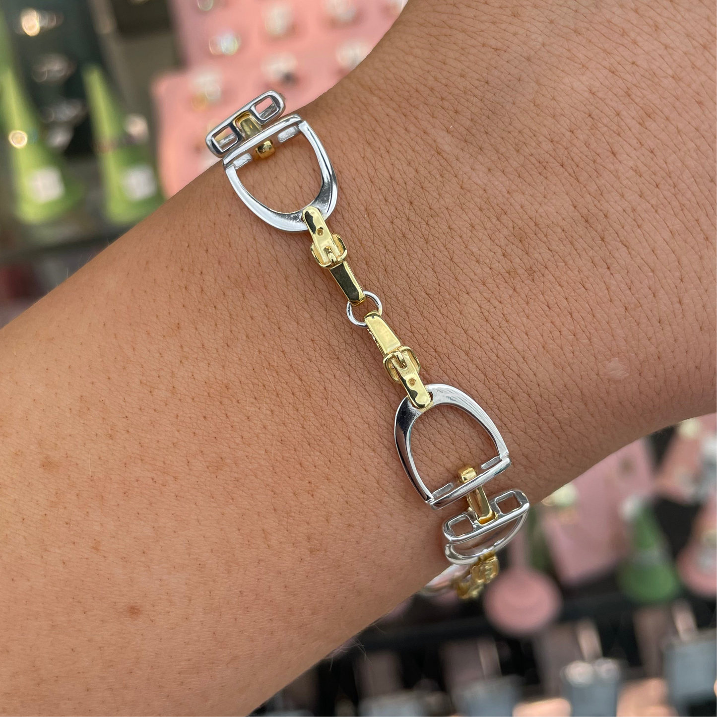 Sunshine Two Tone Stirrup Bracelet - John Ross Jewellers
