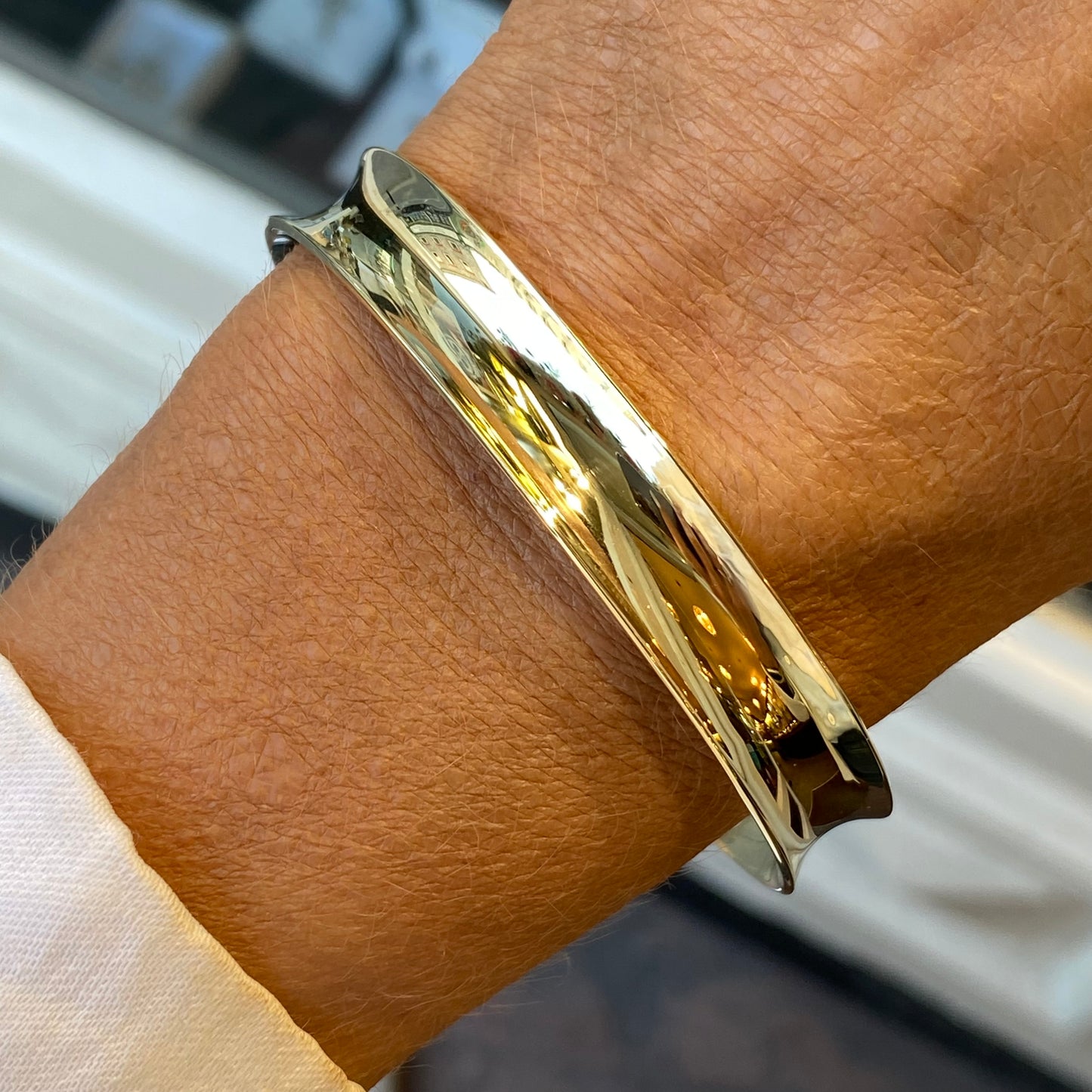 9ct Gold Concave Cuff Bangle