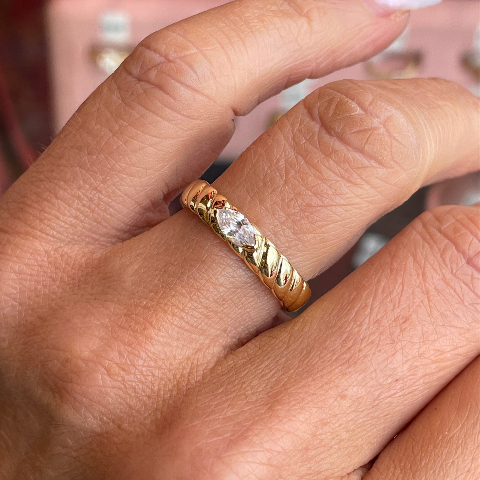 Sunshine Marquise CZ Band Ring - John Ross Jewellers