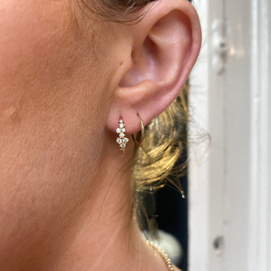 18ct Gold Diamond Hoop Earrings | 0.33ct - John Ross Jewellers