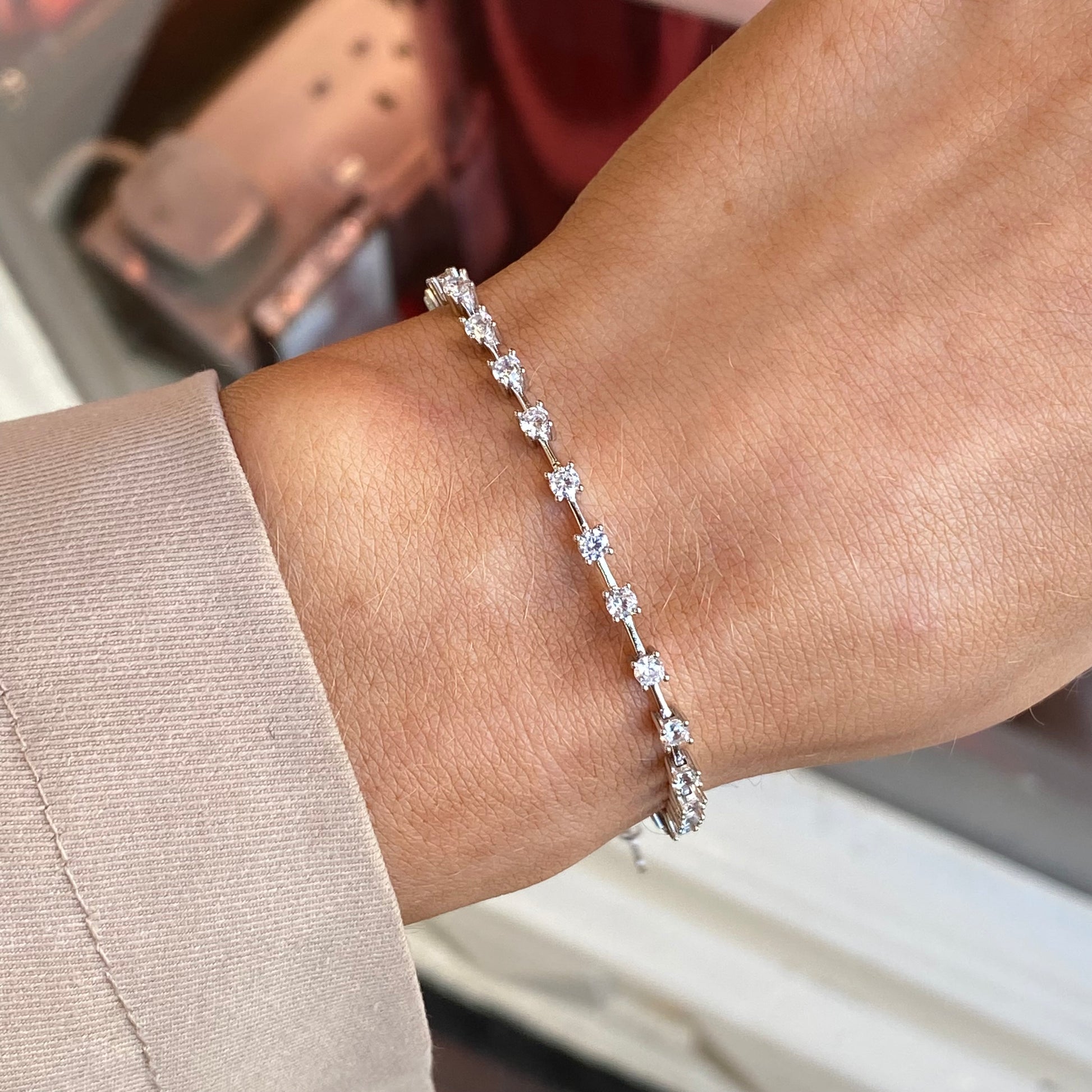 Silver CZ Tennis Bracelet | 17+3cm - John Ross Jewellers
