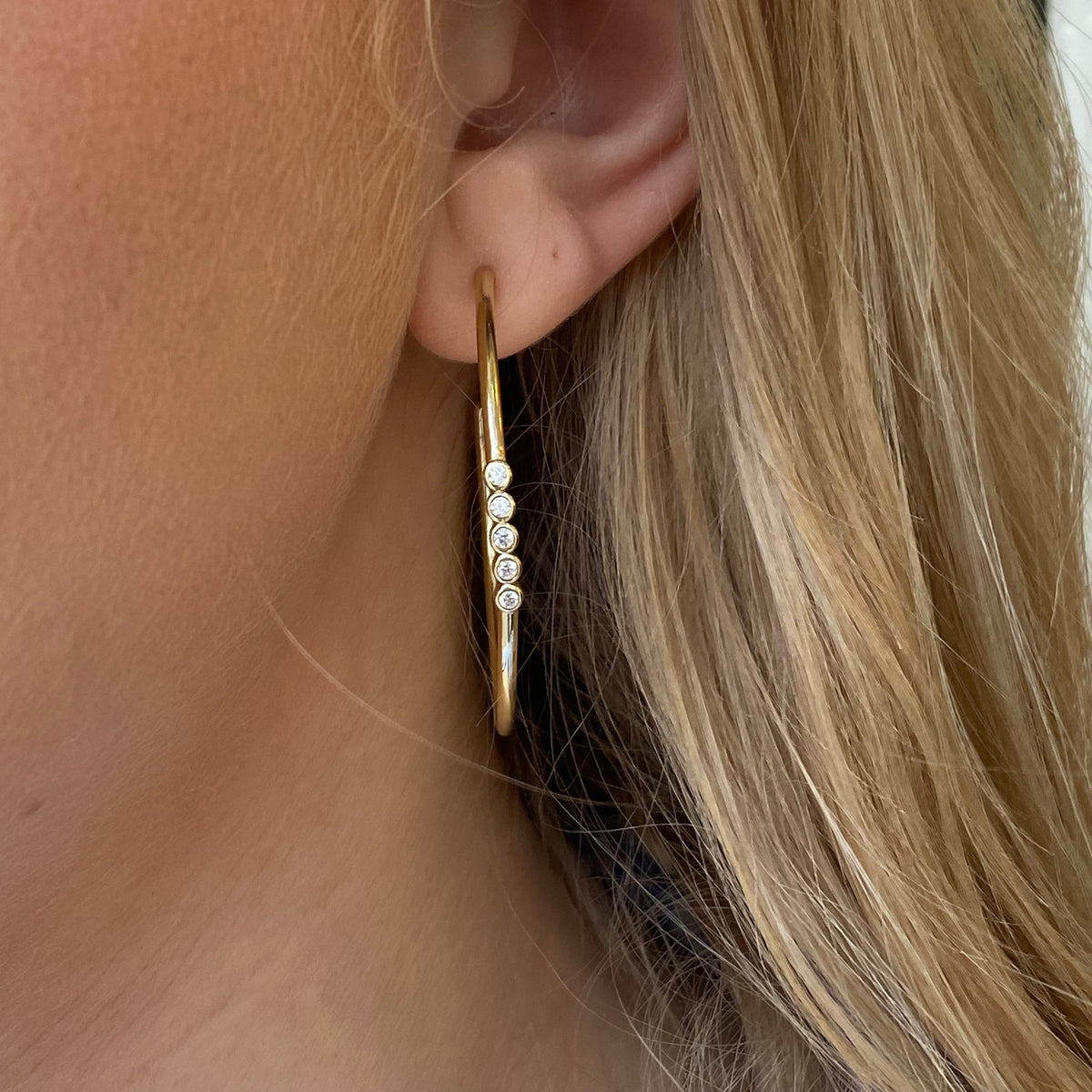 Sunshine Maxi Hoop Earrings | Five CZs