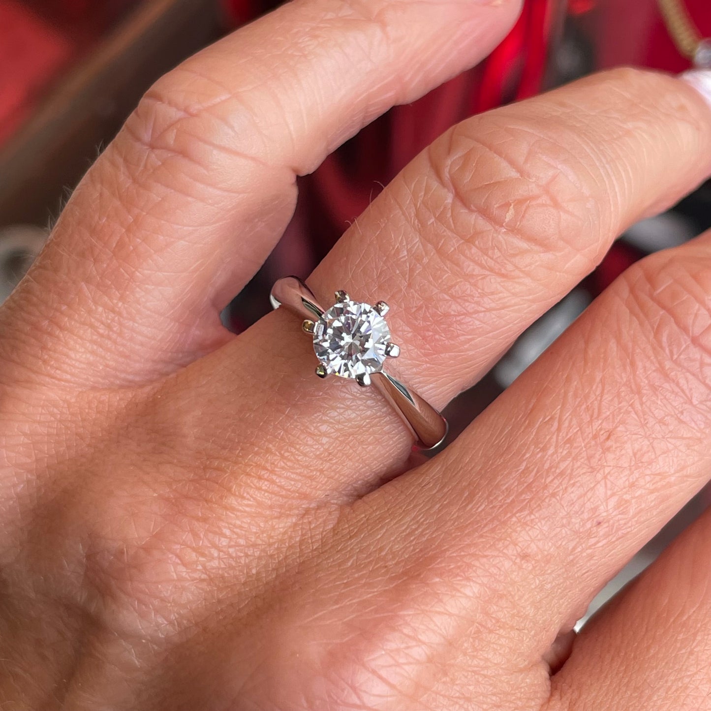 Silver Classic Six Claw CZ Solitaire Ring