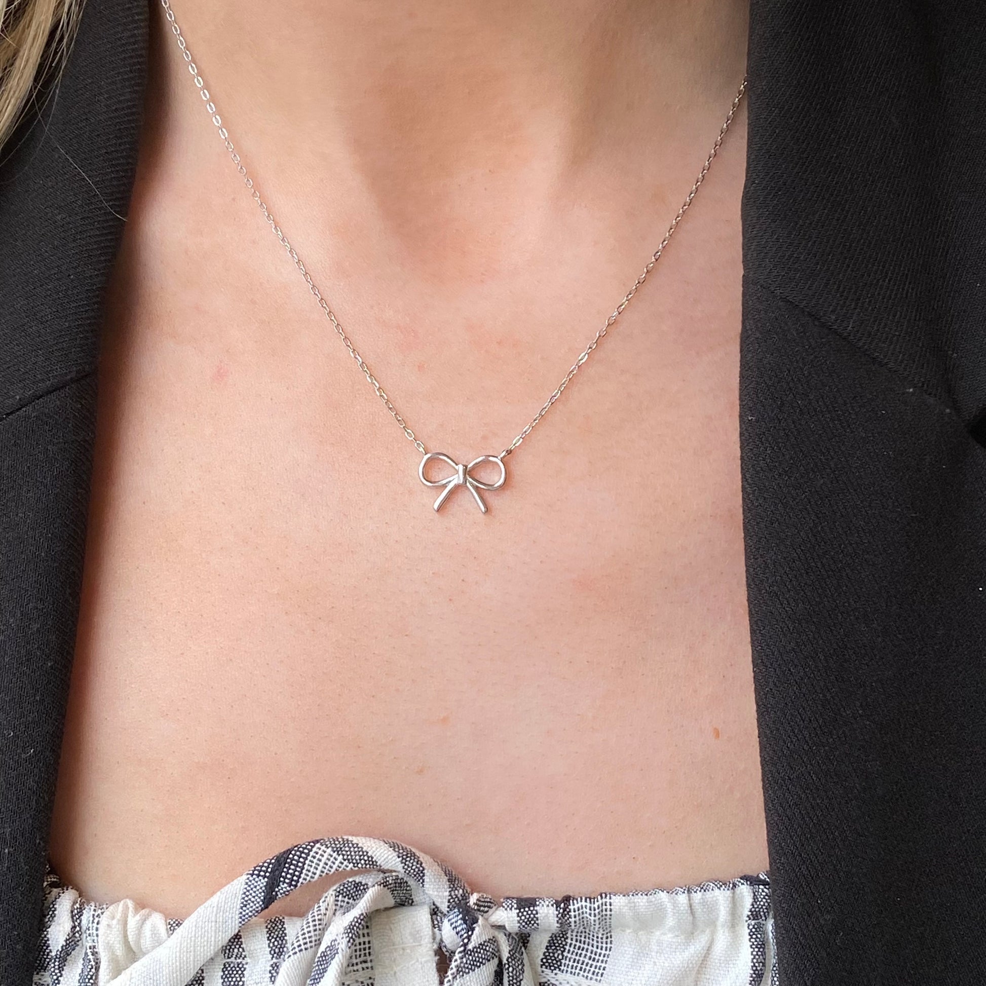 Silver Bow Necklace | 40+5cm - John Ross Jewellers