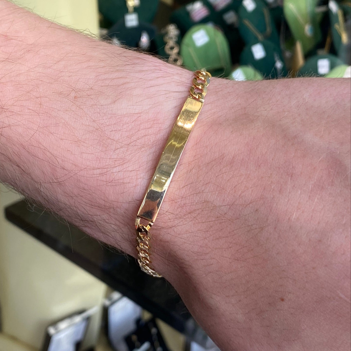 9ct Gold Curb Identity Bracelet
