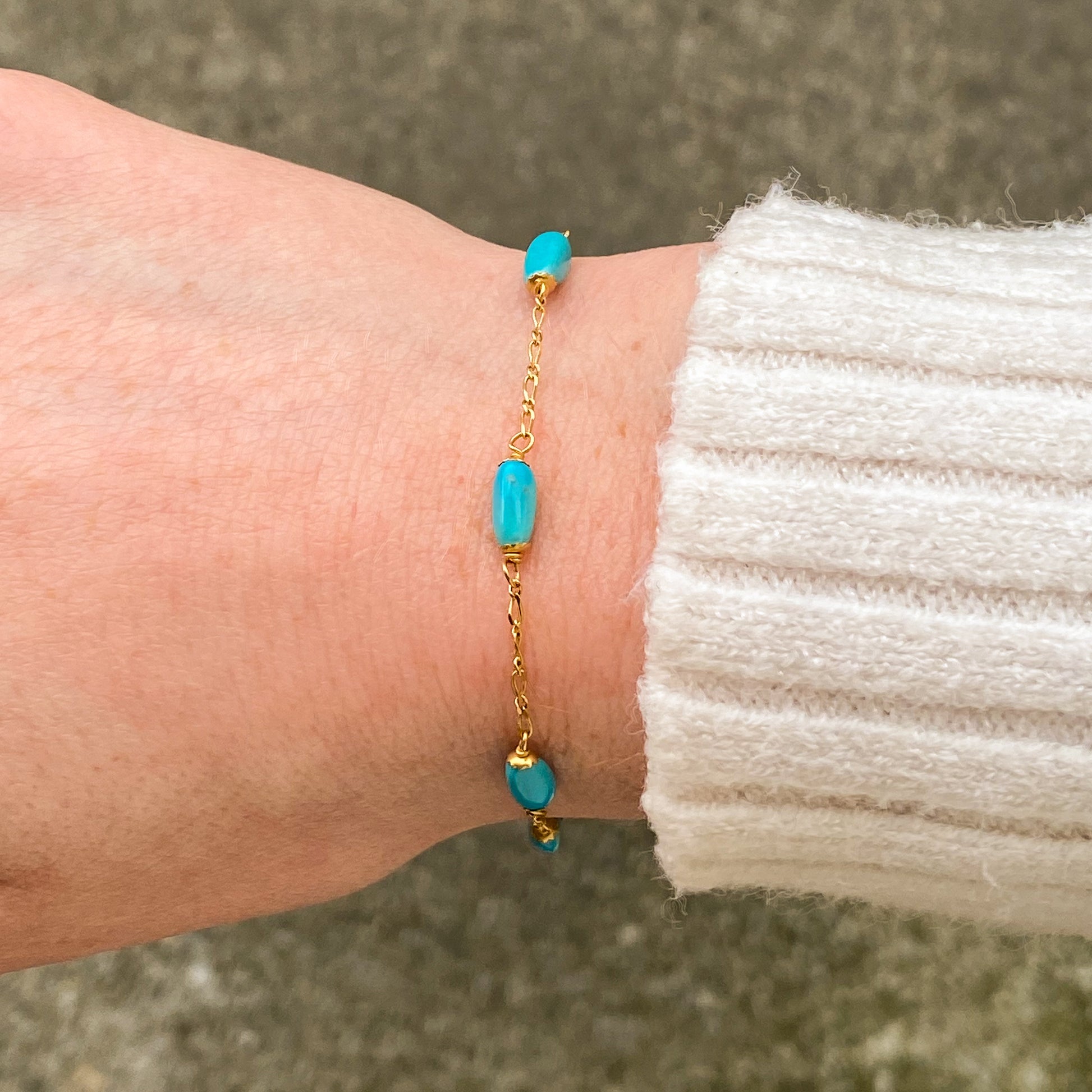 18ct Gold Turquoise Nugget Bracelet - John Ross Jewellers