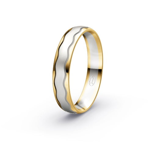 8ct Gold Two Tone Wedding Band - John Ross Jewellers