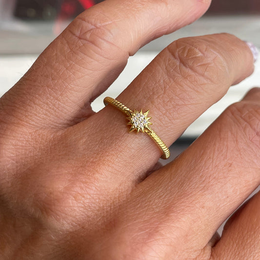 Sunshine CZ North Star Ring - John Ross Jewellers