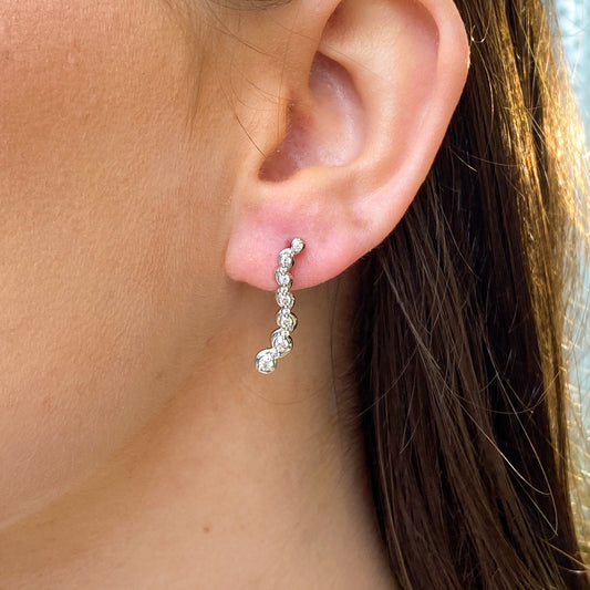 9ct White Gold Diamond Drop Earrings | 0.50ct - John Ross Jewellers