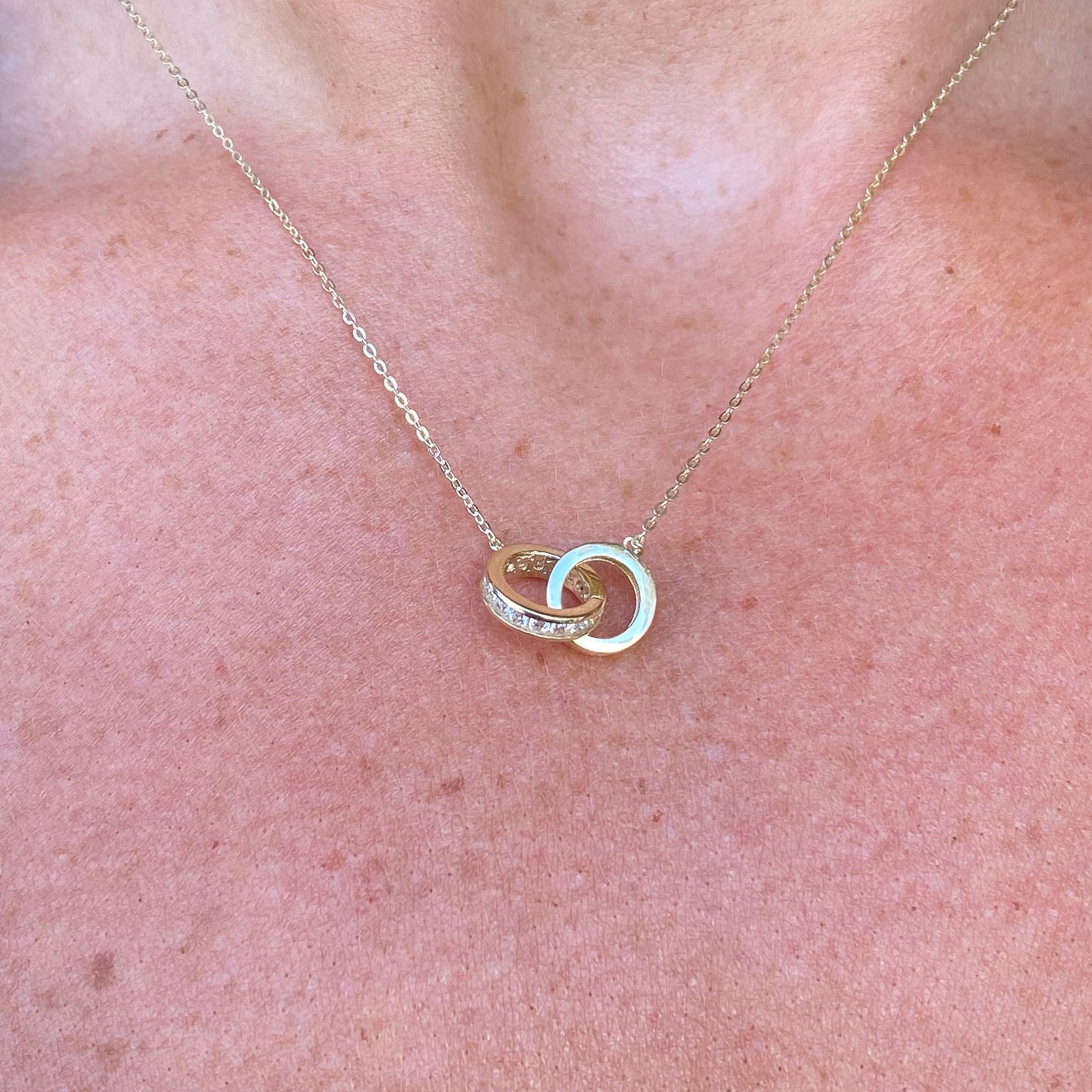 9ct Gold CZ Unity Necklace