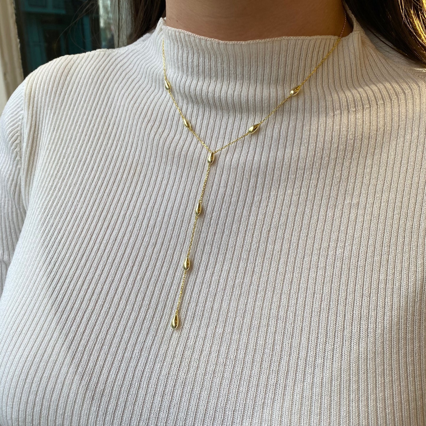 Sunshine Teardrops Lariat Necklace | 40+5cm - John Ross Jewellers