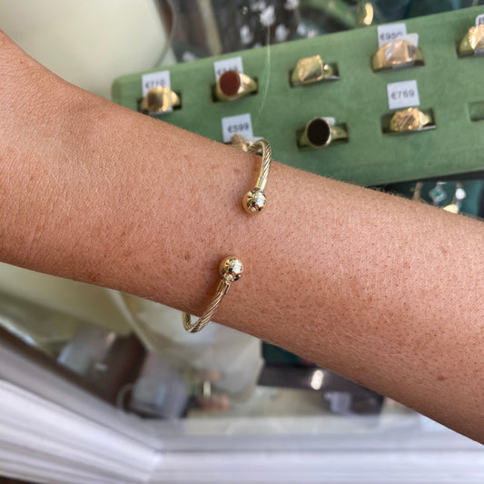 9ct Gold Twist Torc Bangle