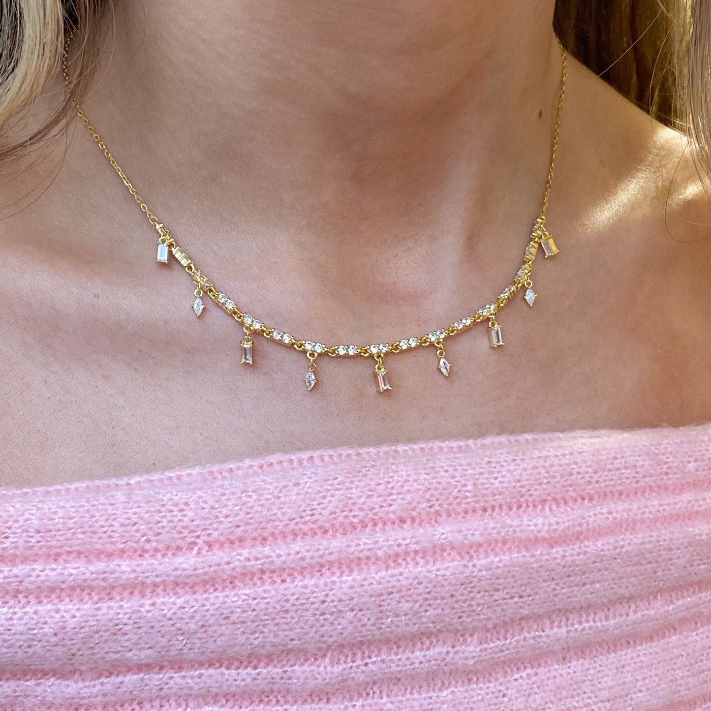 Sunshine CZ Spikes Fringe Necklace - John Ross Jewellers