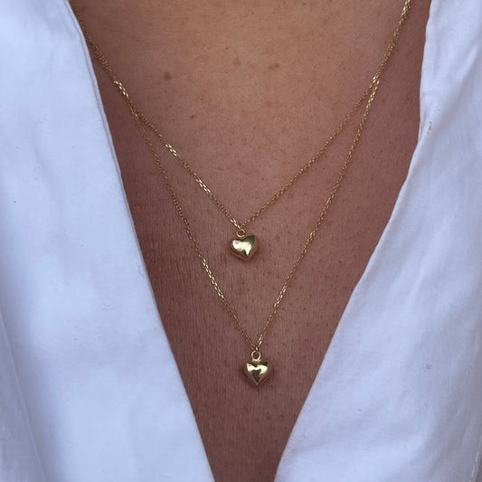 9ct Gold Double Heart Necklace