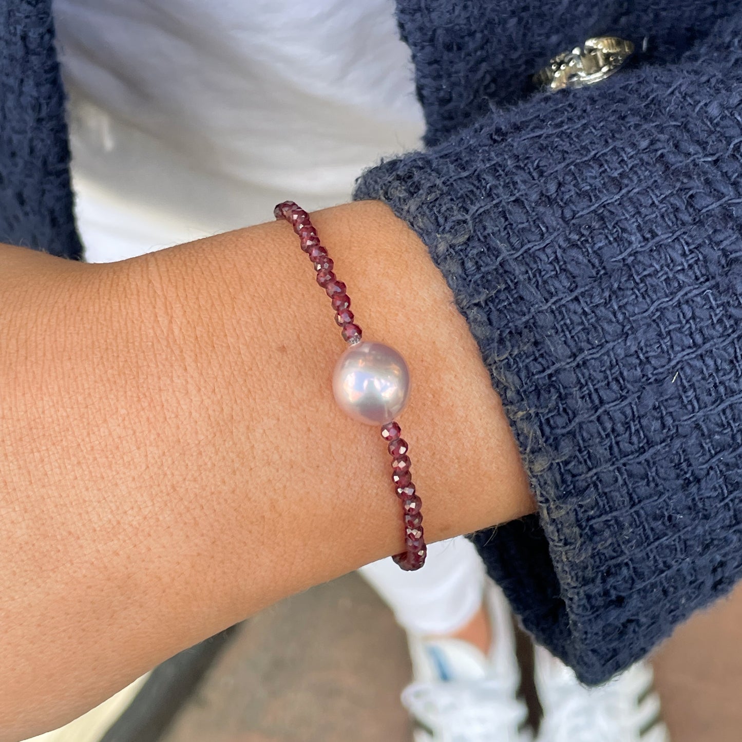 Sunshine Freshwater Pearl & Garnet Bracelet - John Ross Jewellers