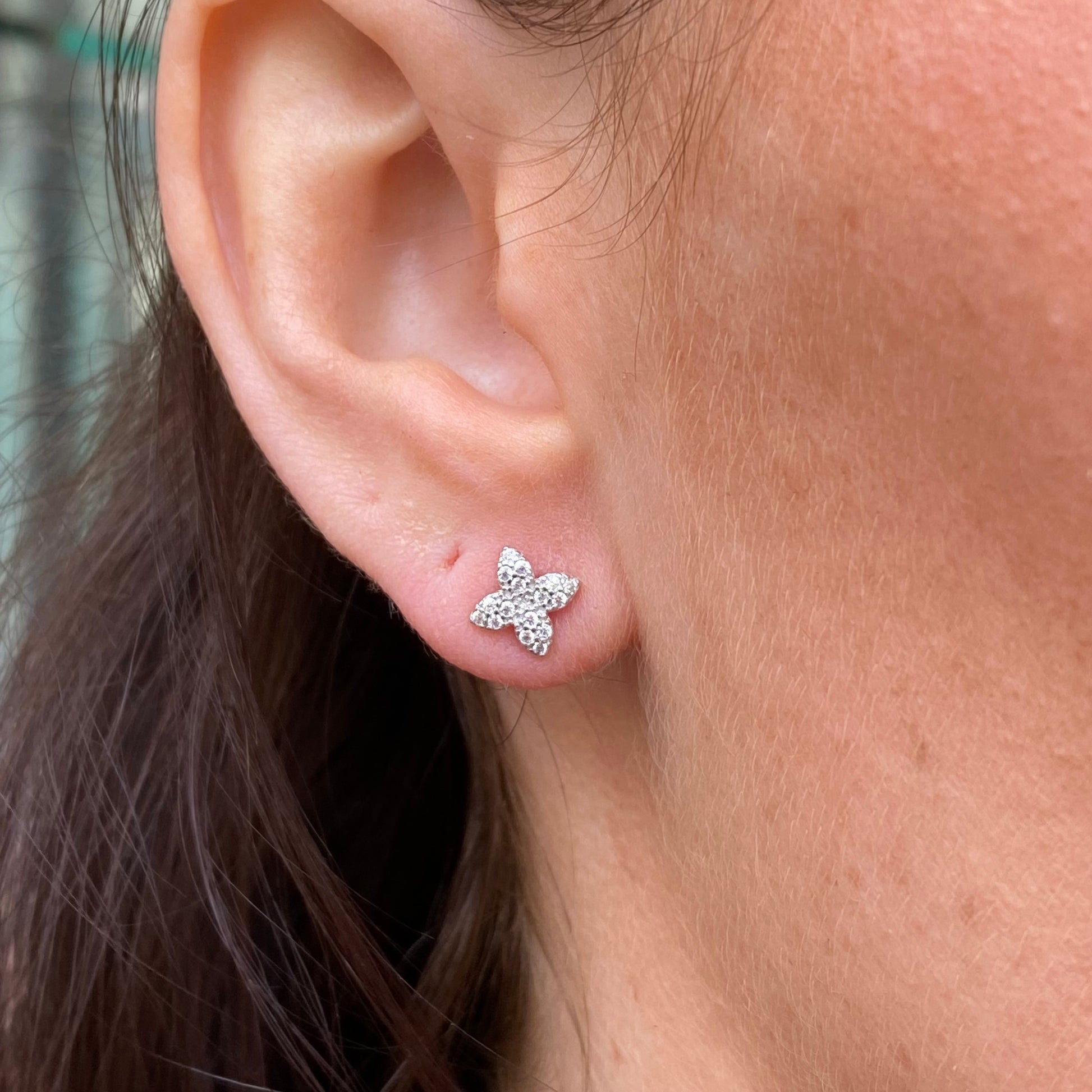 Silver CZ Louis Stud Earrings - John Ross Jewellers