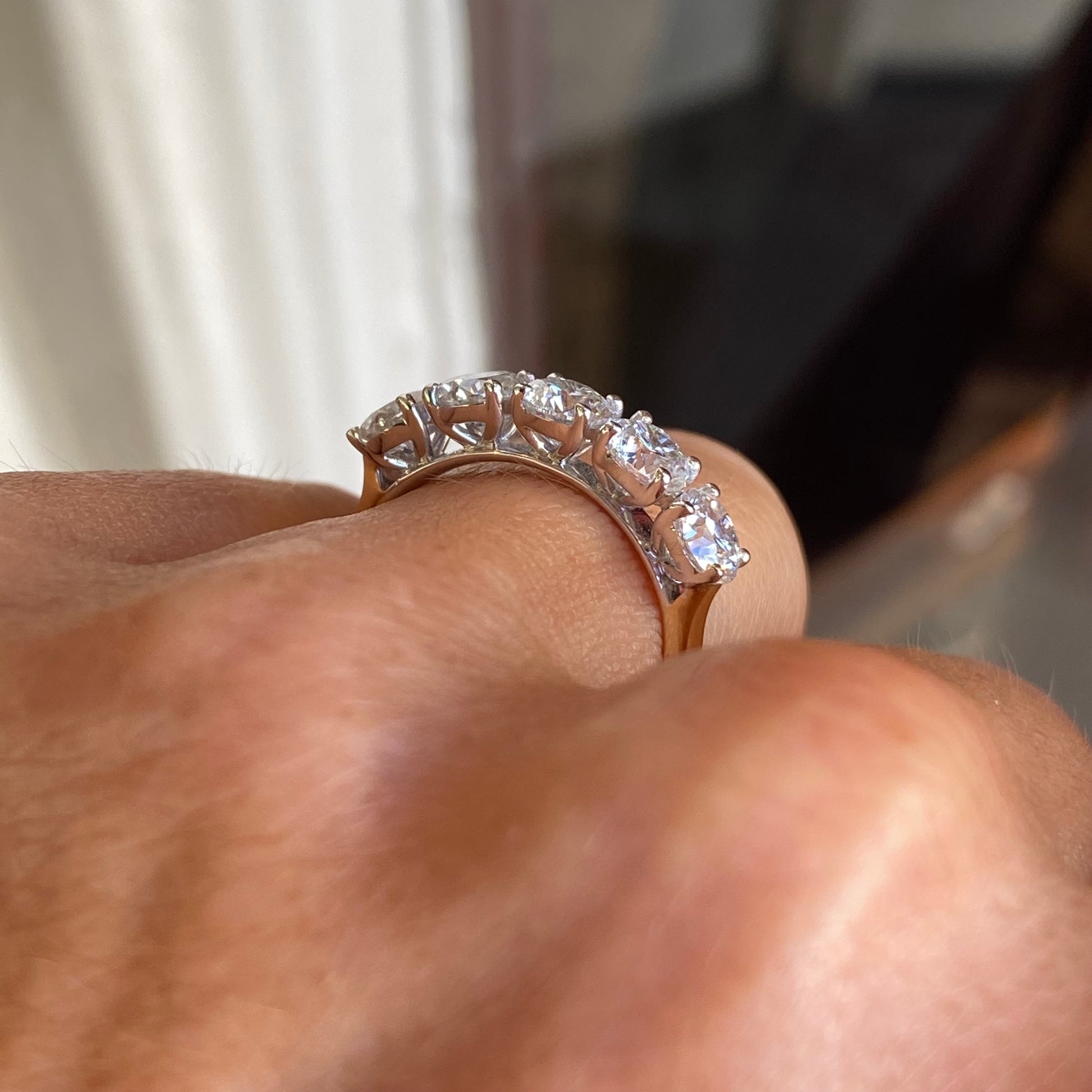 18ct Gold Five Stone Eternity Ring | Lab Grown 2.58ct - John Ross Jewellers