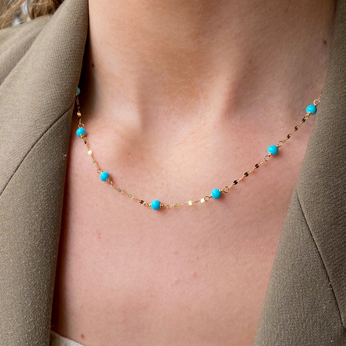 18ct Gold Turquoise Tiziano Necklace