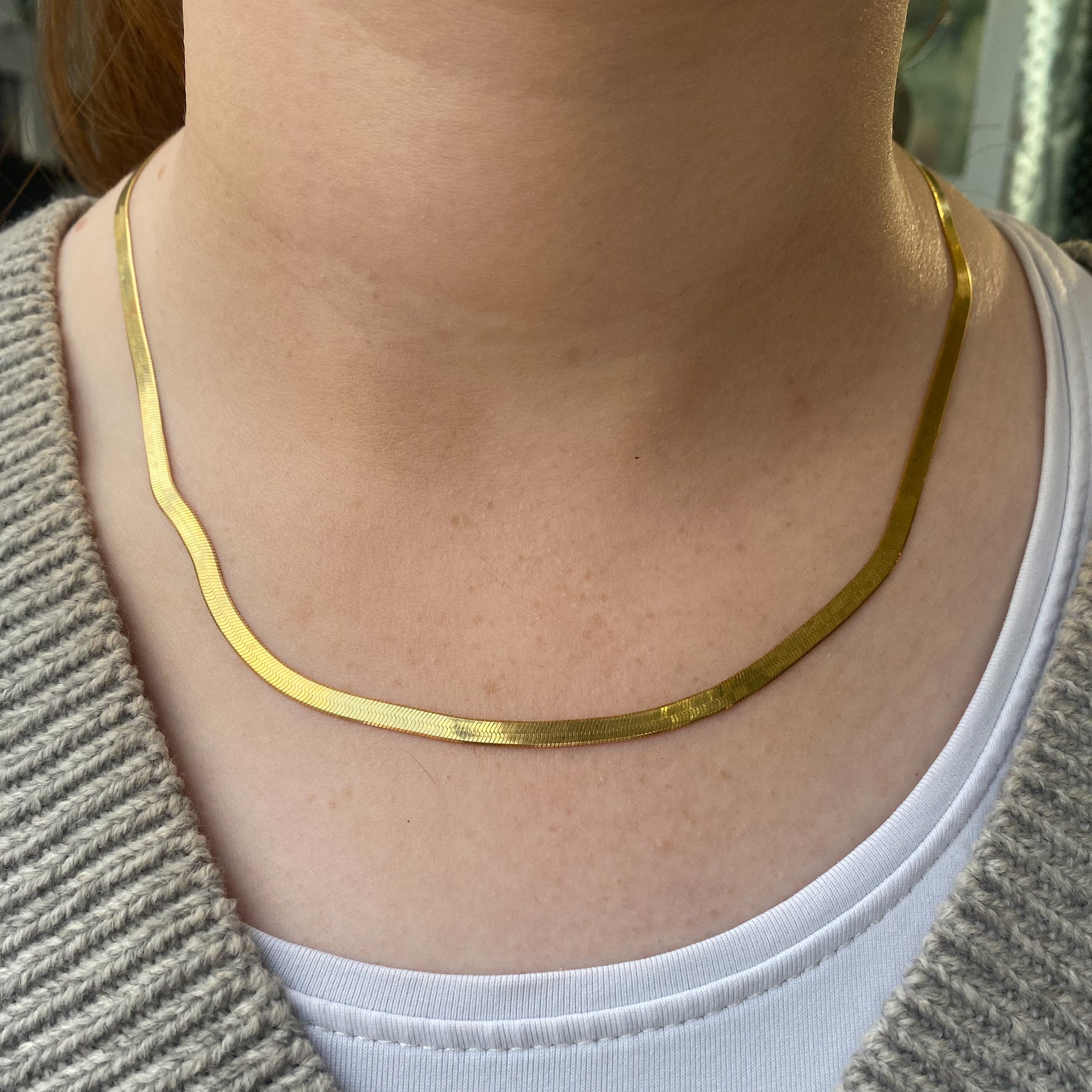 SUNSHINE Herringbone Necklace | 18 inch - John Ross Jewellers