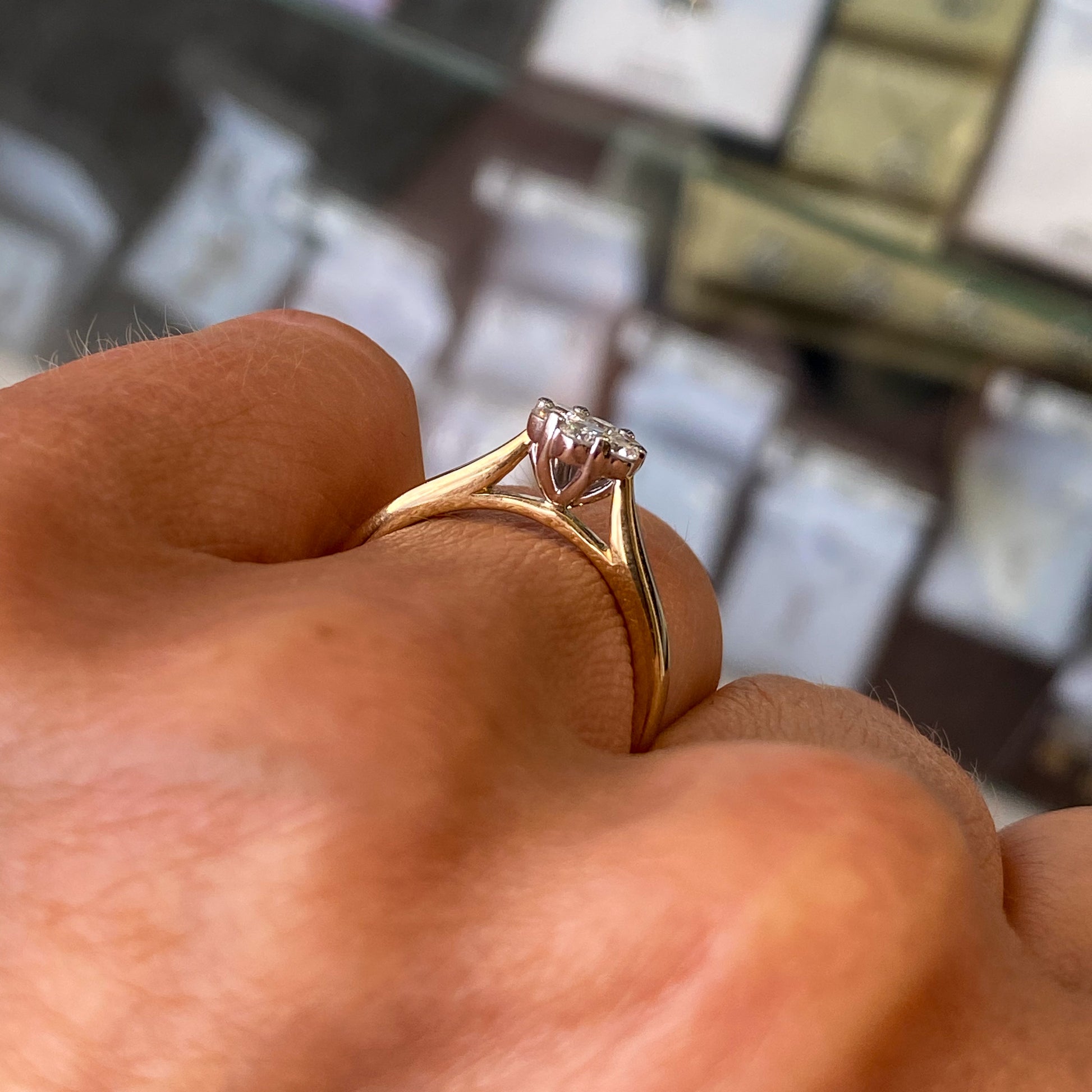 9ct Gold Chloe Solitaire Cluster Engagement Ring | 0.40ct - John Ross Jewellers