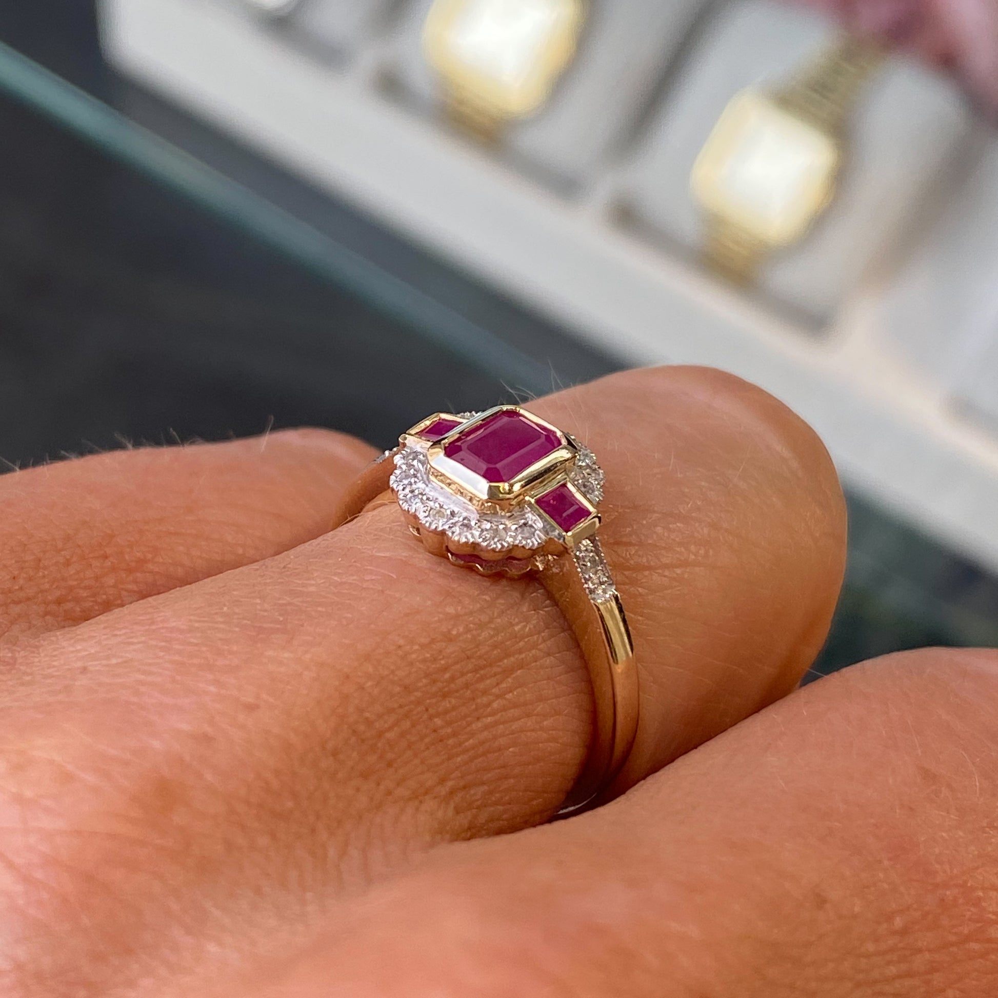 9ct Gold Ruby & Diamond Ring - John Ross Jewellers