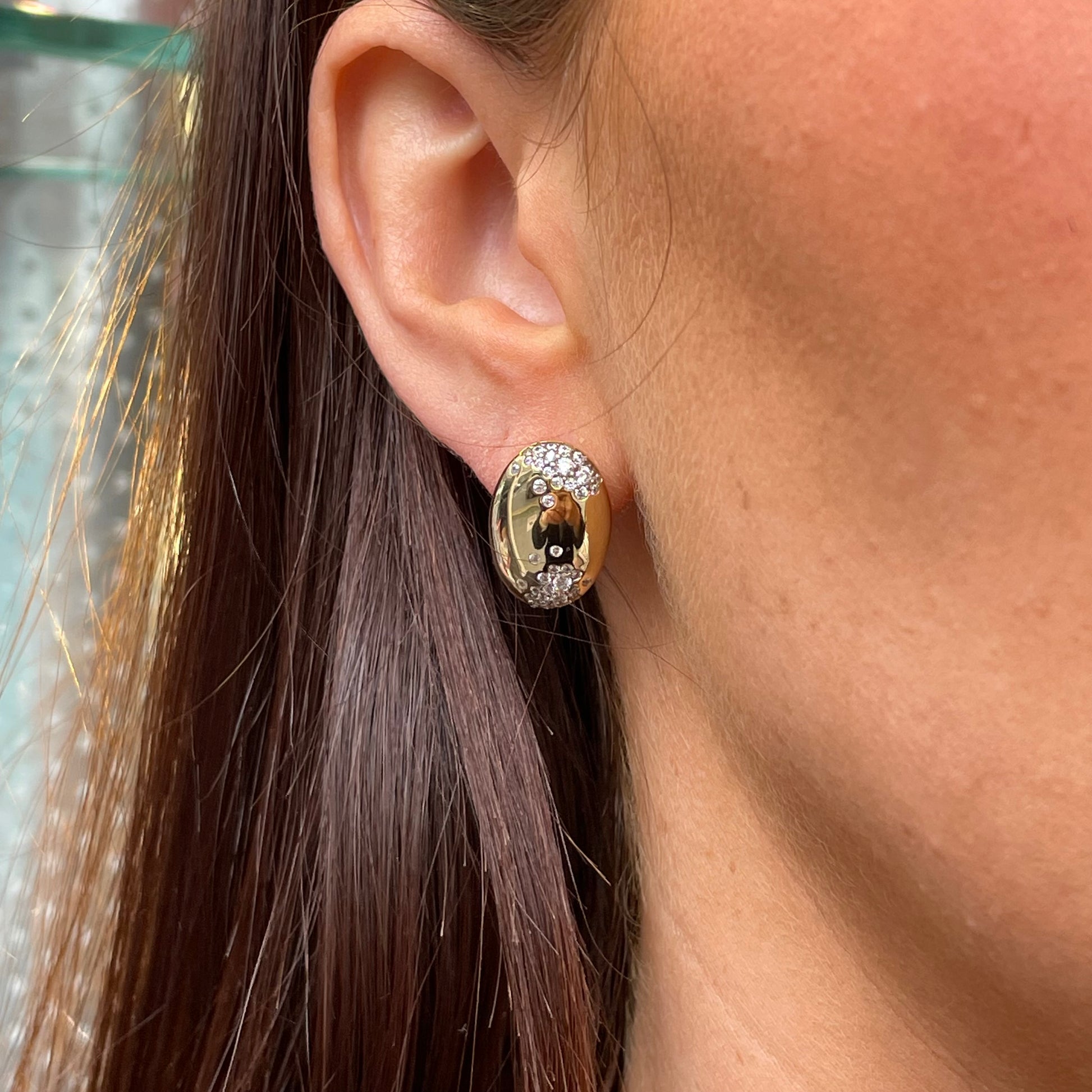 Sunshine Oval CZ Dotted Stud Earrings - John Ross Jewellers