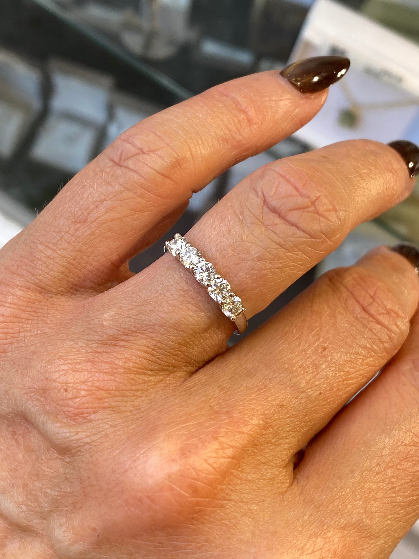 Platinum Five Stone Diamond Eternity Ring | 0.77ct - John Ross Jewellers