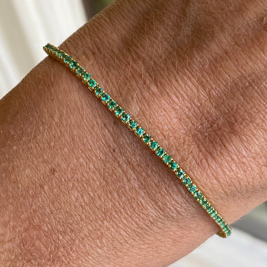 18ct Gold Emerald Line Bracelet | 1.95ct