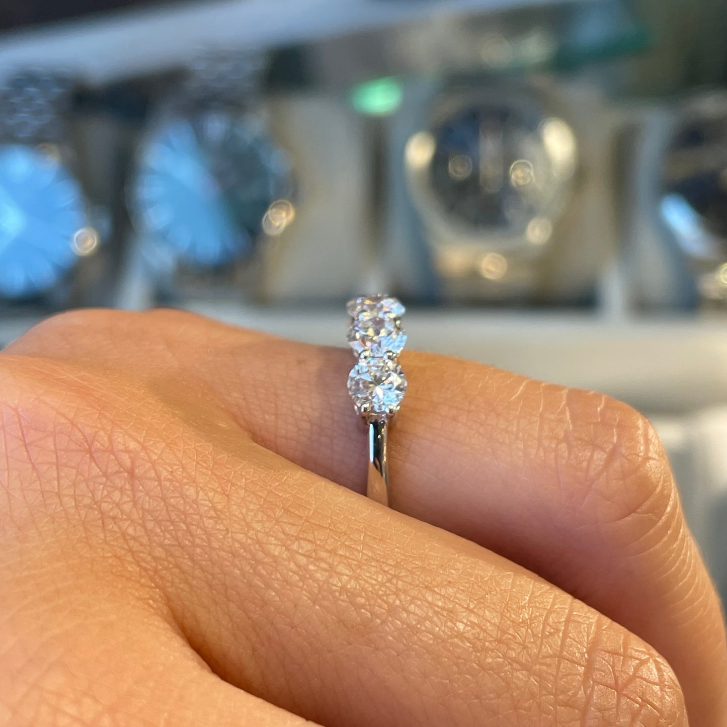 Platinum Five Stone Lab Eternity Ring | 1.96ct - John Ross Jewellers