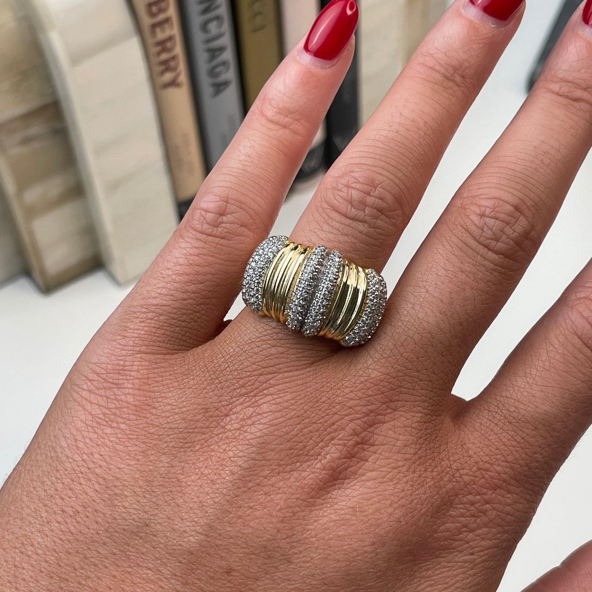 Sunshine CZ Trilogy Gadroon Ring - John Ross Jewellers