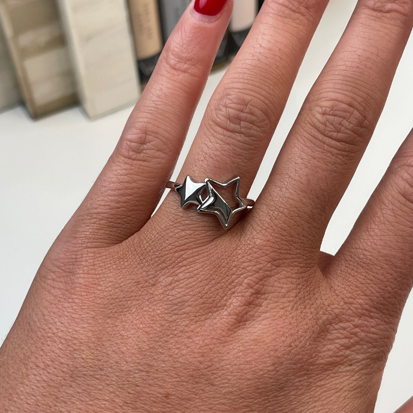 Silver Two Stars Ring - John Ross Jewellers